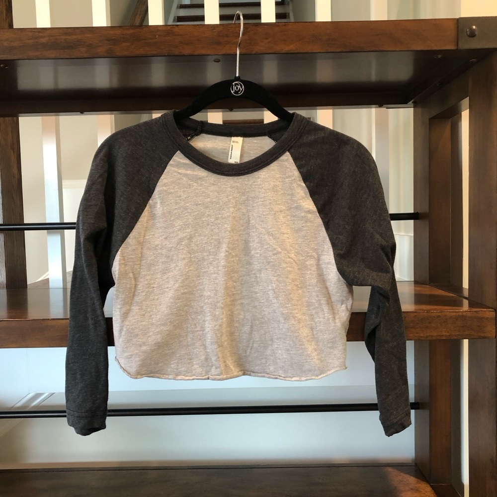 American Apparel cropped baseball tee